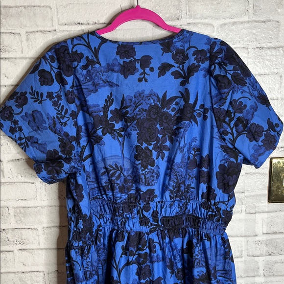 NWT Anthropologie Somerset blue black floral dress - Picture 7 of 9